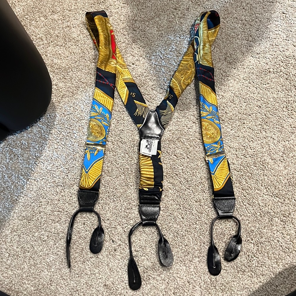Hermes Silk Suspenders